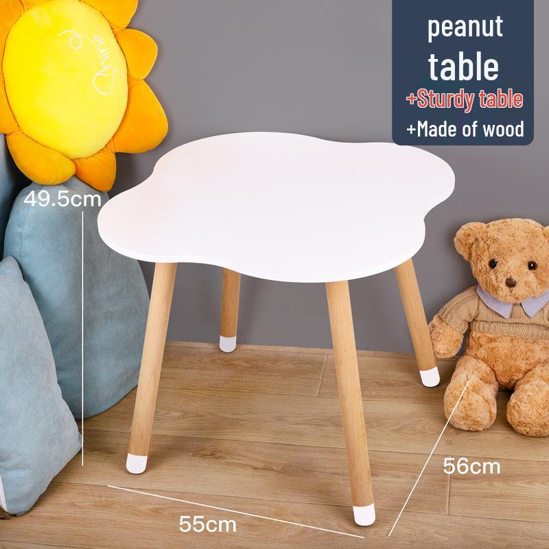 Korean Solid Wood Adjustable Peanut-Shaped Children's Table