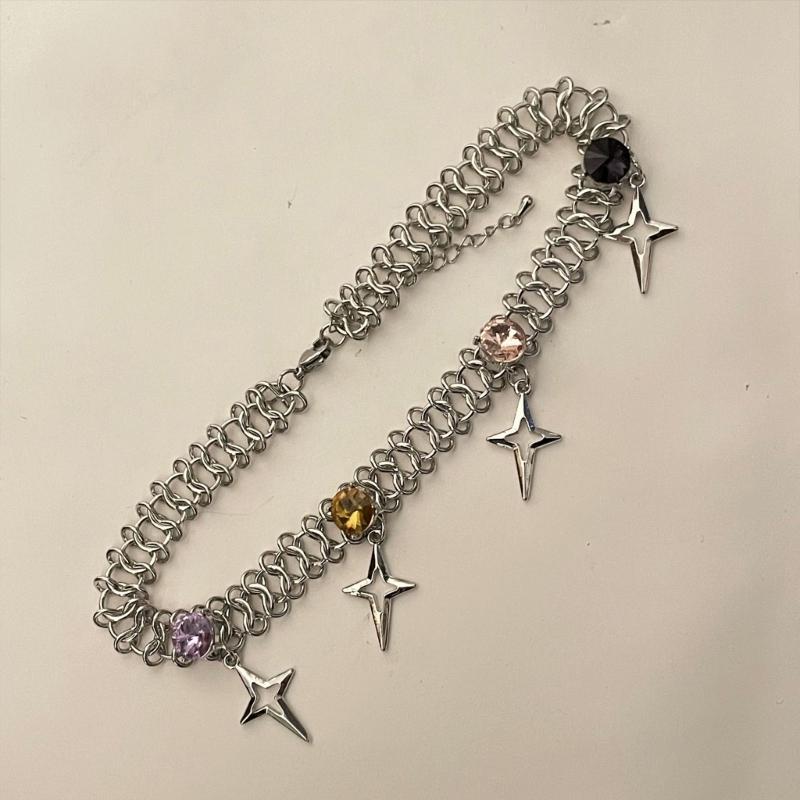 Aesthetic Jewelry Y2k Style Star Pendant Necklace Double Layer Necklace Chain Necklaces Perfect for Wedding Party Daily