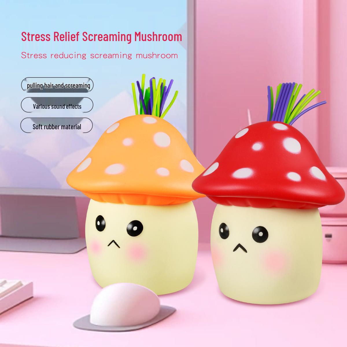 

Кричащий гриб Игрушка для снятия стресса - Мягкая резина, Забавный звук