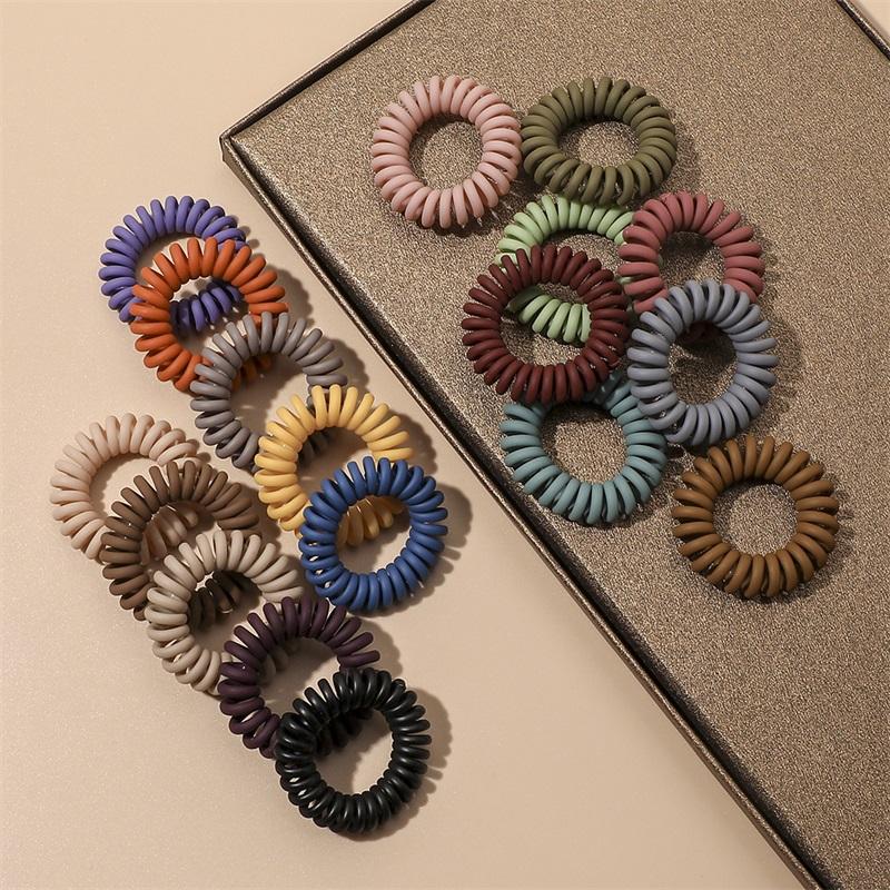 3pcs Hair Tie Women Multicolor Elastic Hair Band Spiral High Elasticity Telephone Wire Gum for Hair Rubber Band Hair Accessories