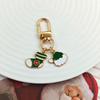 Festive Christmas Keychain: Metal Tree, Snowman & Santa Bag Charm – Stylish Small Gift