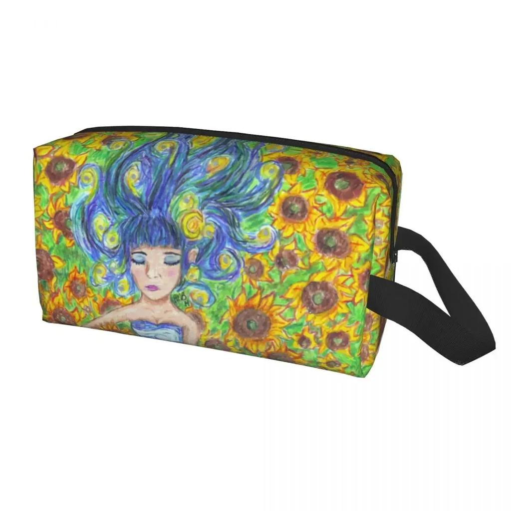 Travel Vincent Gogh Almond Blossoms Violet Toiletry Bag Flowers Makeup Cosmetic Organizer Storage Dopp Kit Case