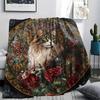 Tabby Cat Print Flannel Blanket, High quality Comfortable for All Seasons, Home Decor, Warmth and Comfort, Perfect for Christmas Gifts