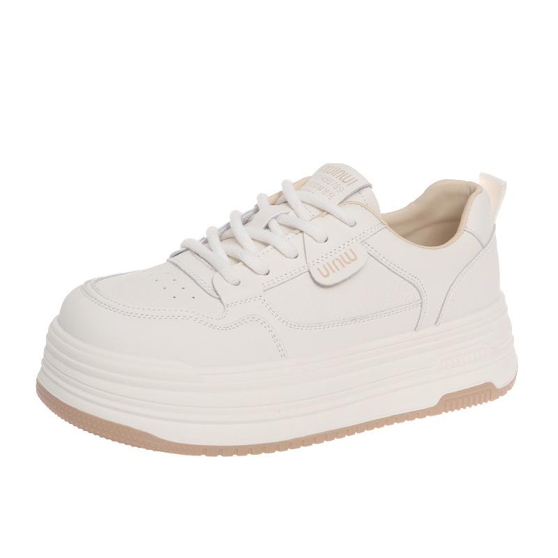 Platform Women's Shoes Spring Board Shoes 2025 New Autumn Platform Casual Versatile White Shoes Original Niche Shoes