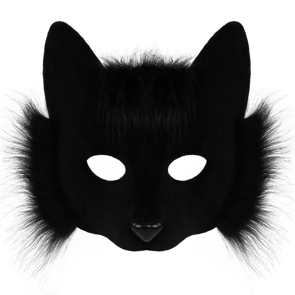 Trendy Animal Half Face Masks Fox Cat Mask Costumes Props For Halloween Cosplay Party