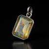 Natural Fire Opal 21 ct 925 Sterling Silver Emerald Pendant Gemstone Jewelry Gift
