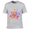 Colorful Wildflowers Watercolor Floral Bouquet Botanical Art Unisex Summer Washed Tee Loose Distressed Top