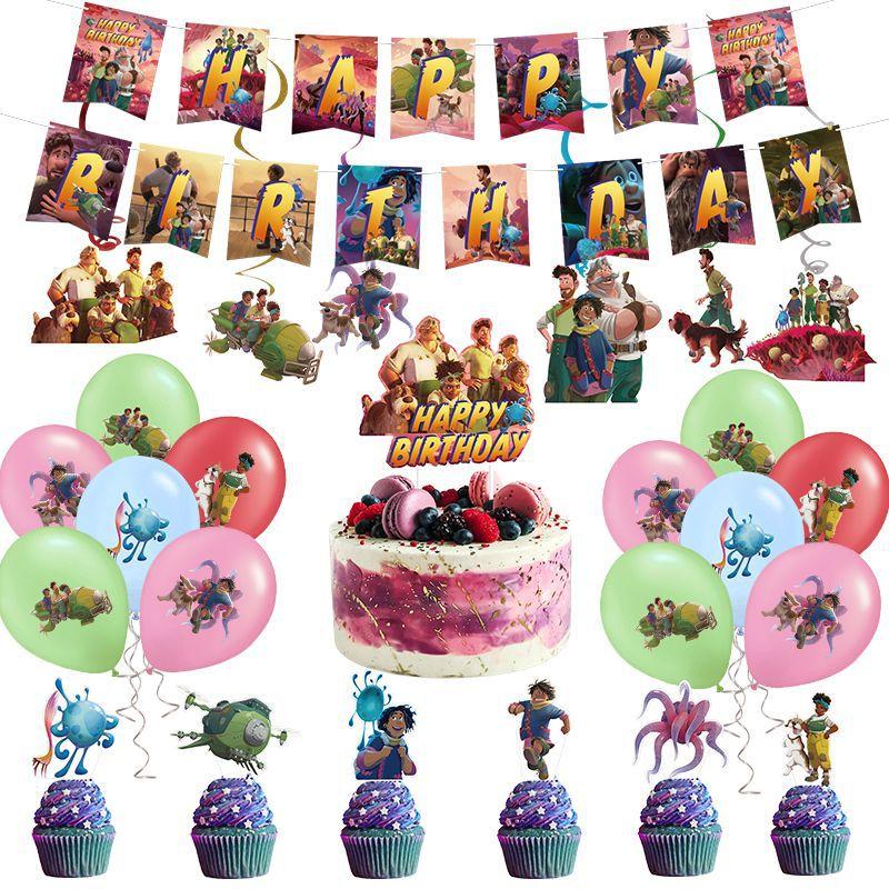 Spot Strange World Paper Plate Paper Cup Paper Towel Banner Balloon Decoration Set Party Arrangement Supplies