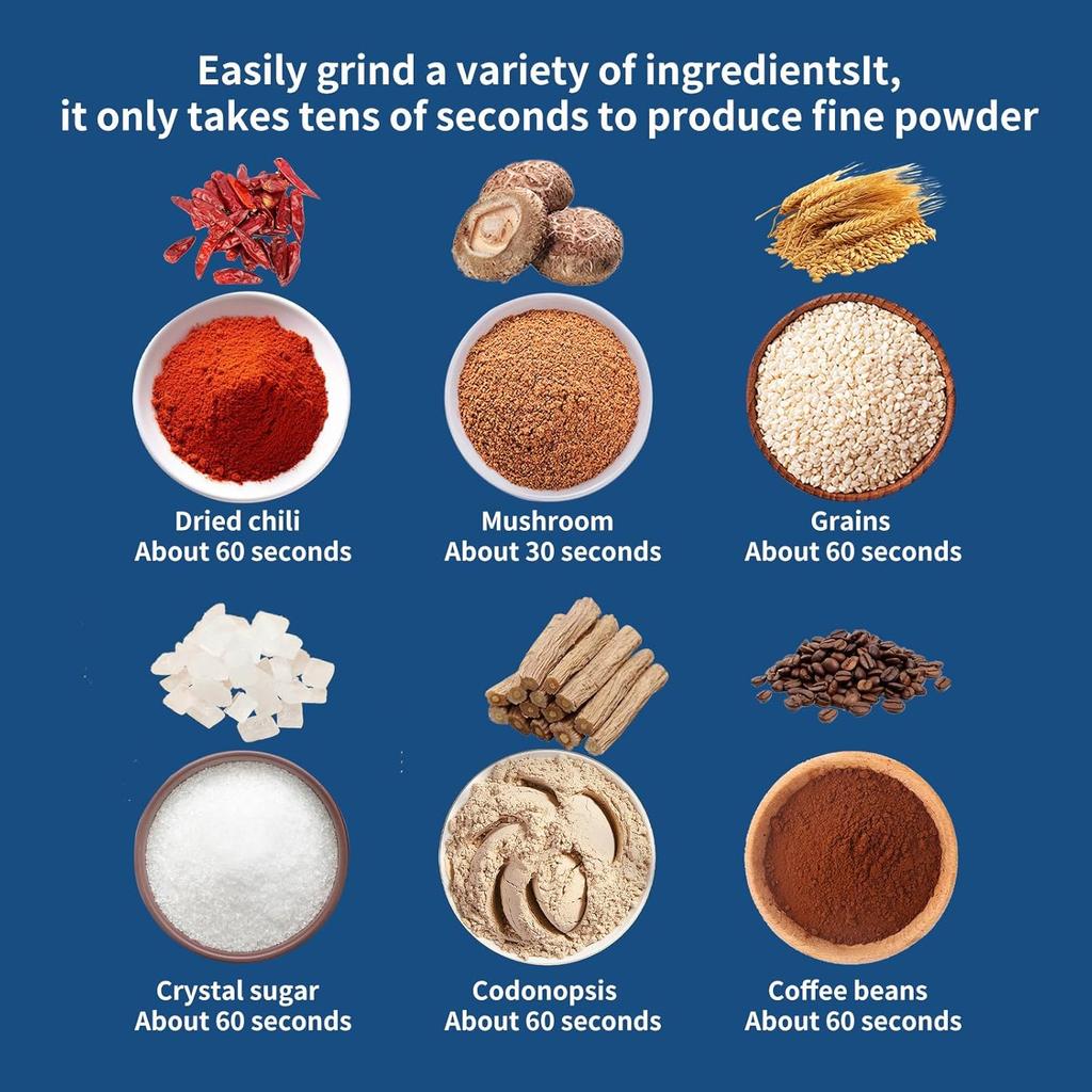 Beans Spices Grains Grinder Multifunctional Small Powder Machine Fast Grinding Cereal Nuts Grinder Household Kitchen Supplies