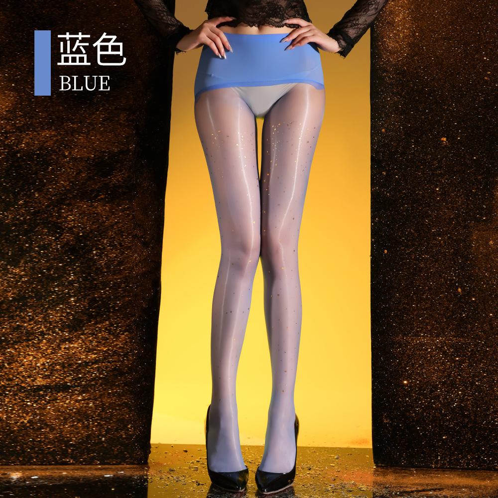 720-Thread Gold Foil Aurora Stockings 0D Ultra-Thin Truly Transparent Giant Jelly 360 Seamless High-Density