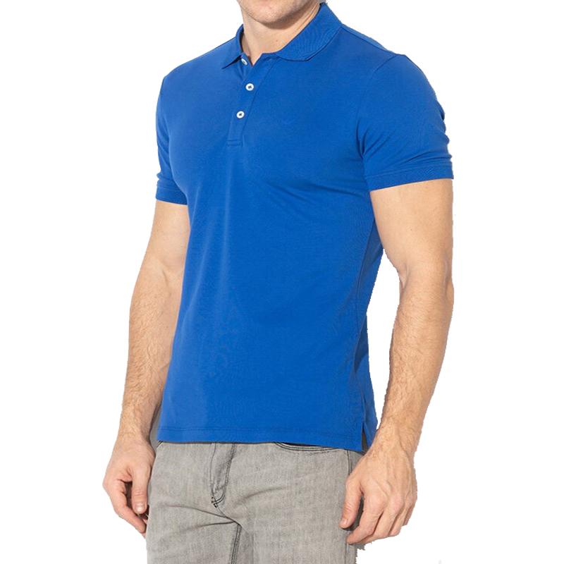 Emporio Armani Ss22 Brand Logo Pattern Solid Color Short Sleeve Polo Shirt Men Polo Shirts Blue 8N1F92-1JPTZ-0945