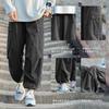 HMT Corduroy Cargo Oversized Wide Leg Relaxed Gaucho Sports Outdoor Pants with Drawstring and Elastic Popular Solid Colors for and Winter Dark Men's