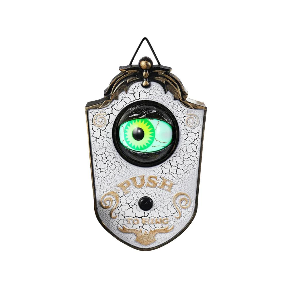 

Scary Animated Doorbell,Decorative Hanging Prop with Luminous Ghostly Eye and Horror Sound Effect for Haunted House Halloween