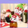 Ensemble de Housse de Bouteille Père Noël et Bonhomme de Neige de Noël en Tissu Fait Main pour Décoration de Bar et Restaurant