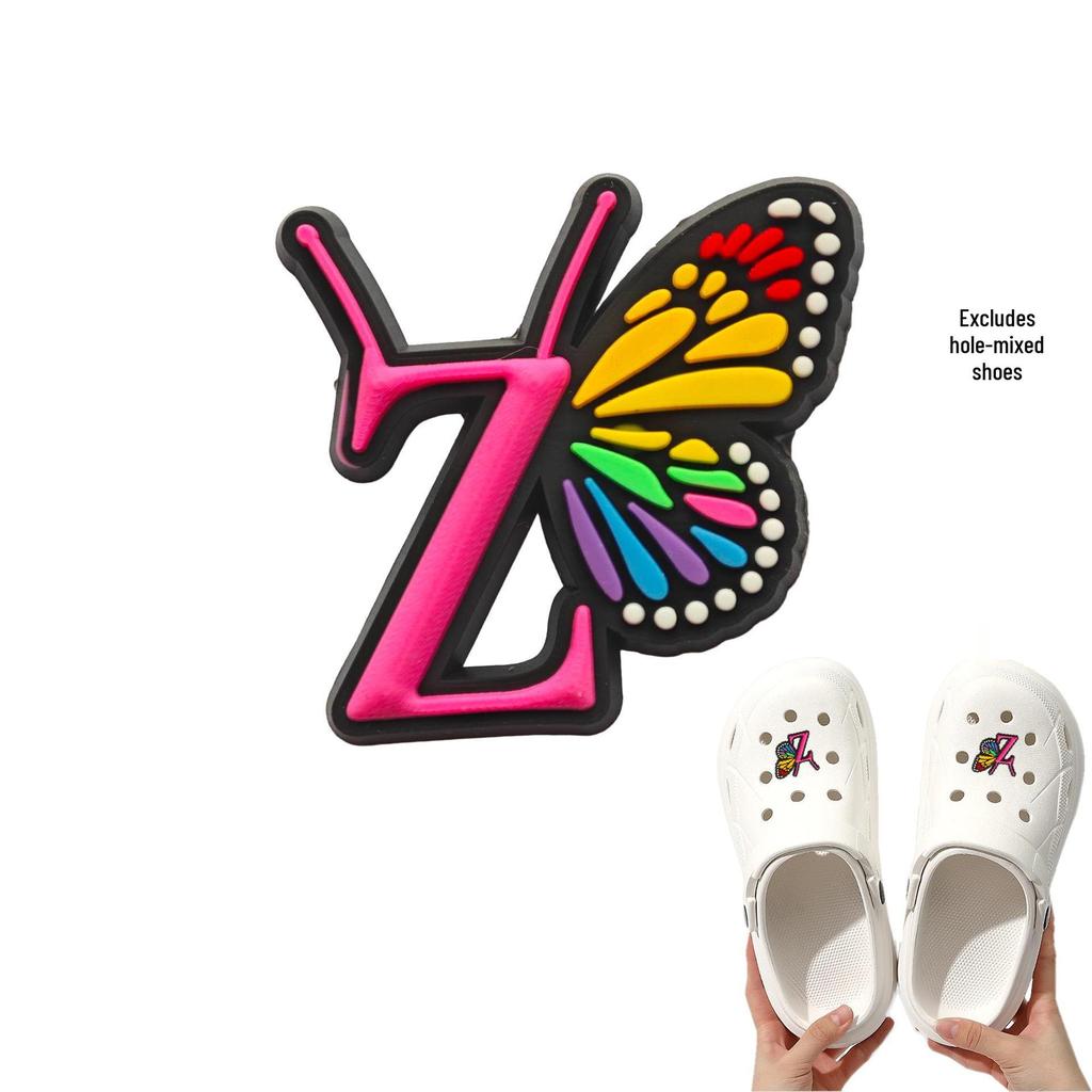 Cross-border Cute Detachable PVC Shoe Ornaments: Butterfly, Letter, Cartoon Designs for Festival and Party Shoes