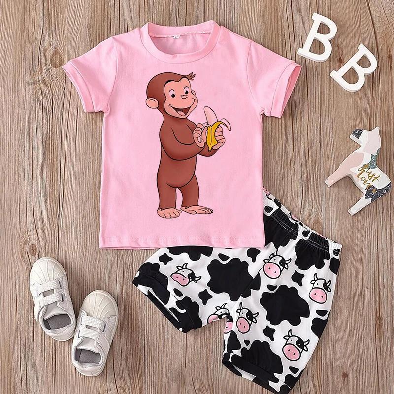 2026 Hot Sale Cartoons Baby Boys T Shirt Curious George Cartoon Print Kids TShirts Funny Monkey Children Girls Tops Clothes
