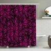Lebendiger Schwarz-Pink Badezimmer Duschvorhang Blumenmuster Dekorativ Wasserdicht Wohnkultur
