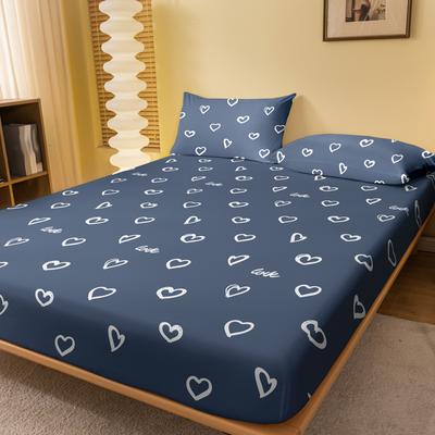 1 Lenzuolo con Angoli Stampato Geometrico a Forma di Cuore Semplice Moderno Finitura Opaca, Copriletto Stampato per Camera da Letto, Biancheria da Letto (Federe escluse)