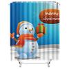 TU Snowman Shower Curtain Christmas Holiday Decor Festive Winter Themed Bathroom Set Waterproof Holiday Decor Xmas Pattern Home