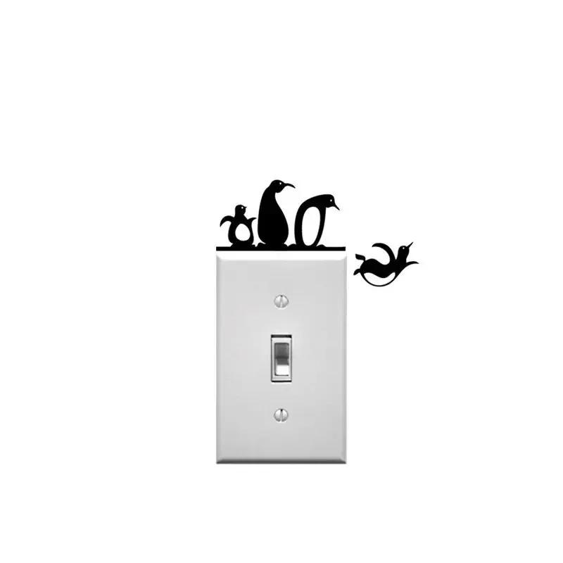 2026 Hot Selling Cute Penguin Switch Sticker Personality Funny Animal Wall Decoration PVC Graffiti Wall Sticker Self-adhesive
