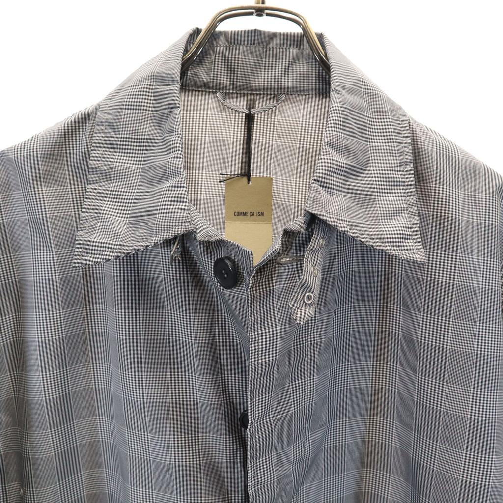 unused COMME CA ISM Grand Check coat L Black series Neck belt Men's Used