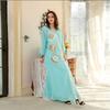 Fashion Elegant Cotton Linen Sequin Embroider Dress Fashion Long Skirt Sequin Embroidered Dress