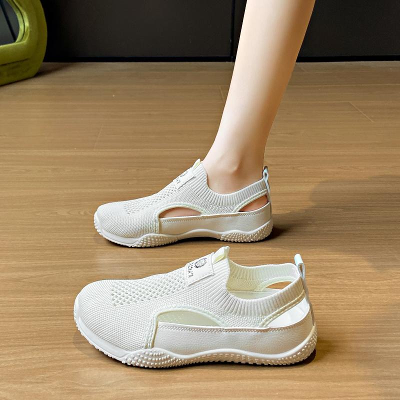Fashion Trendy Mesh Sandals New Summer New Hollow Breathable Casual Board Shoes Thick Sole Versatile Women's Vulcanized Shoes Sneaker