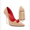 12cm Metall Slim High Heels Sexy Sommer High Heels Damen High Heels Knöchelriemen Fetisch Spitz Schwarz Unisex Schuhe
