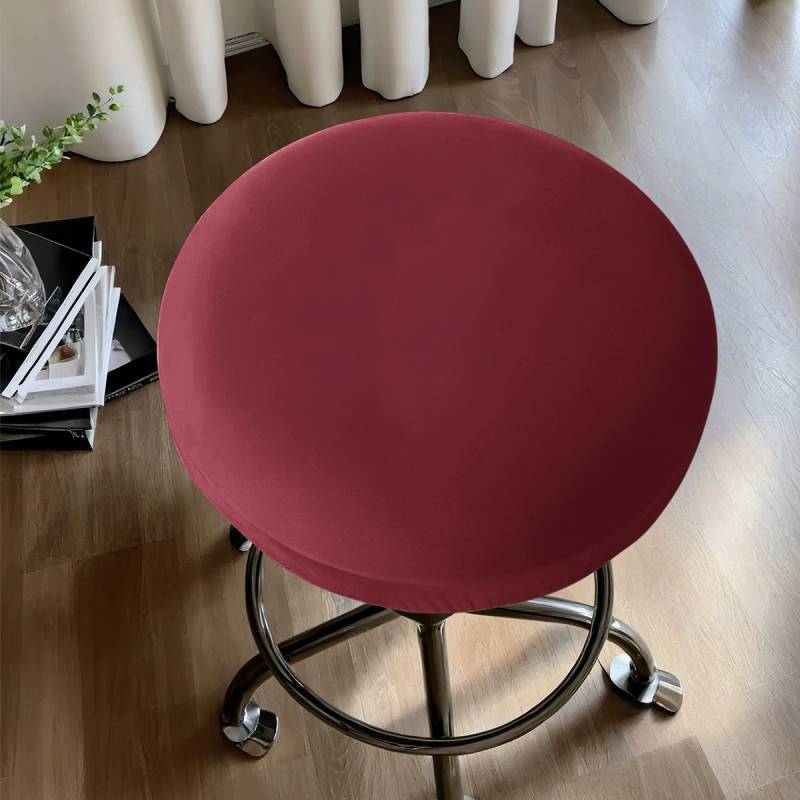 Modern Polyester Waterproof Round Stool Cover For Home Bar And Kitchen Decor
