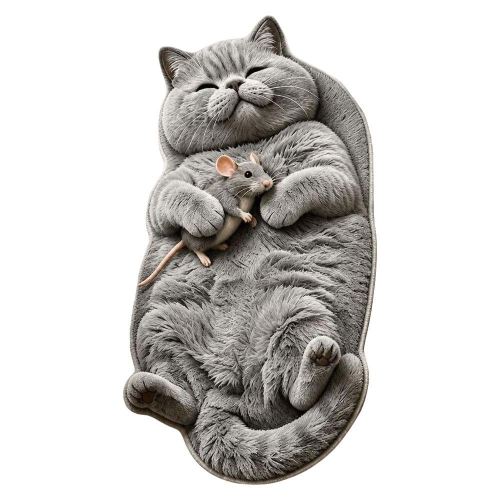 Non-Slip Home Decor Carpet Anti-fouling Cartoon Carpet Cute Cat-Shaped Area Rug  Bedrooms