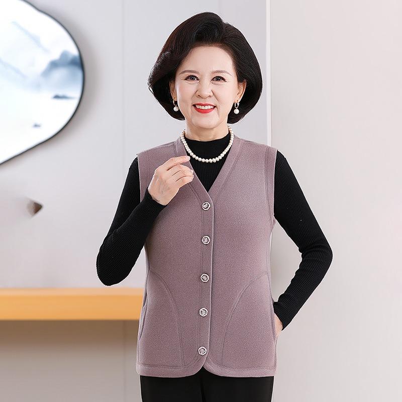 Fleeceweste Damen Herbst und Winter elastische Weste Futter Strickjacke Thermoweste