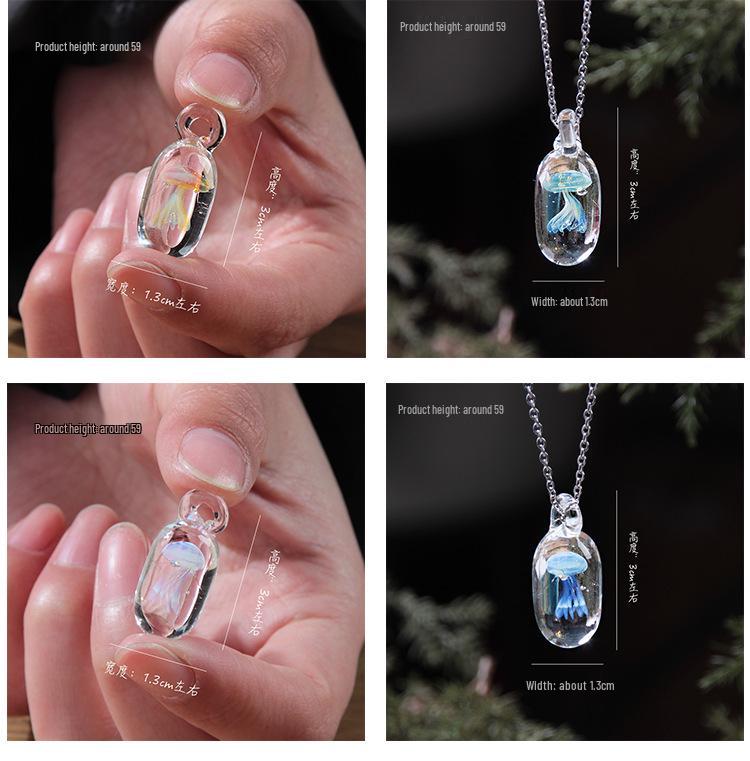 Náhrdelník s medúzou z lapisu lazuli: Dámský ručně vyrobený přívěsek z ryzího stříbra 925 se skleněným křišťálem - Lehký luxusní dárek k narozeninám