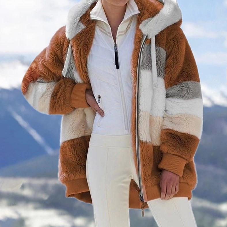 2025 Women's Autumn and Winter Loose Plush Multi-Color Hooded Jacket: Hot New Style.