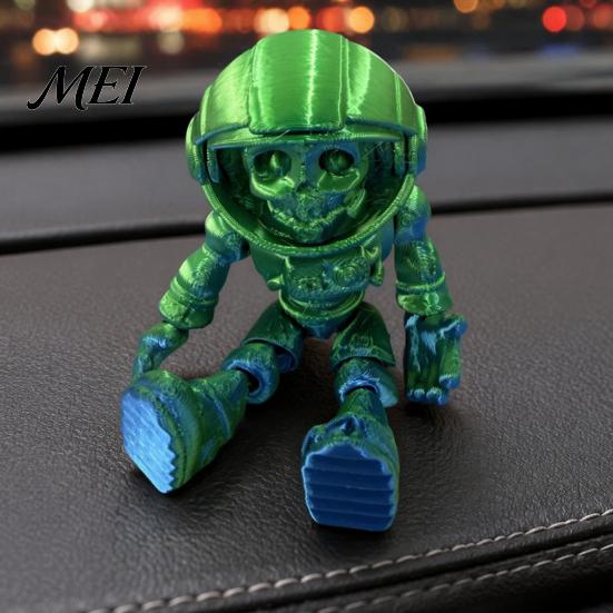 3D-gedruckte Skelett-Dekoration Schädel-Astronauten-Figur, Gelenkige Space-Man-Actionfigur, Schaufenster-Dekoration Halloween Bewegliche Gelenke für