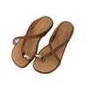 Zehenslipper-Set für Damen zum Tragen im Sommer, neue Sandalen im französischen Feenstil mit Röcken für Urlaub, Strand, flache Sohle, schöne Sandalen