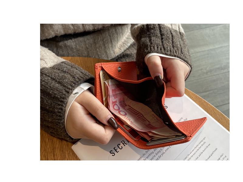 Women's Genuine Leather RFID Wallet & Coin Pouch - Compact Japanese Design