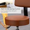 Beautician's Swivel Salon Chair W/ Padded Seat Back 5 Wheels Adjustable Height Salon Hairdressers Tattoo Spa Rolling Cushion Professional 48cm Brown
