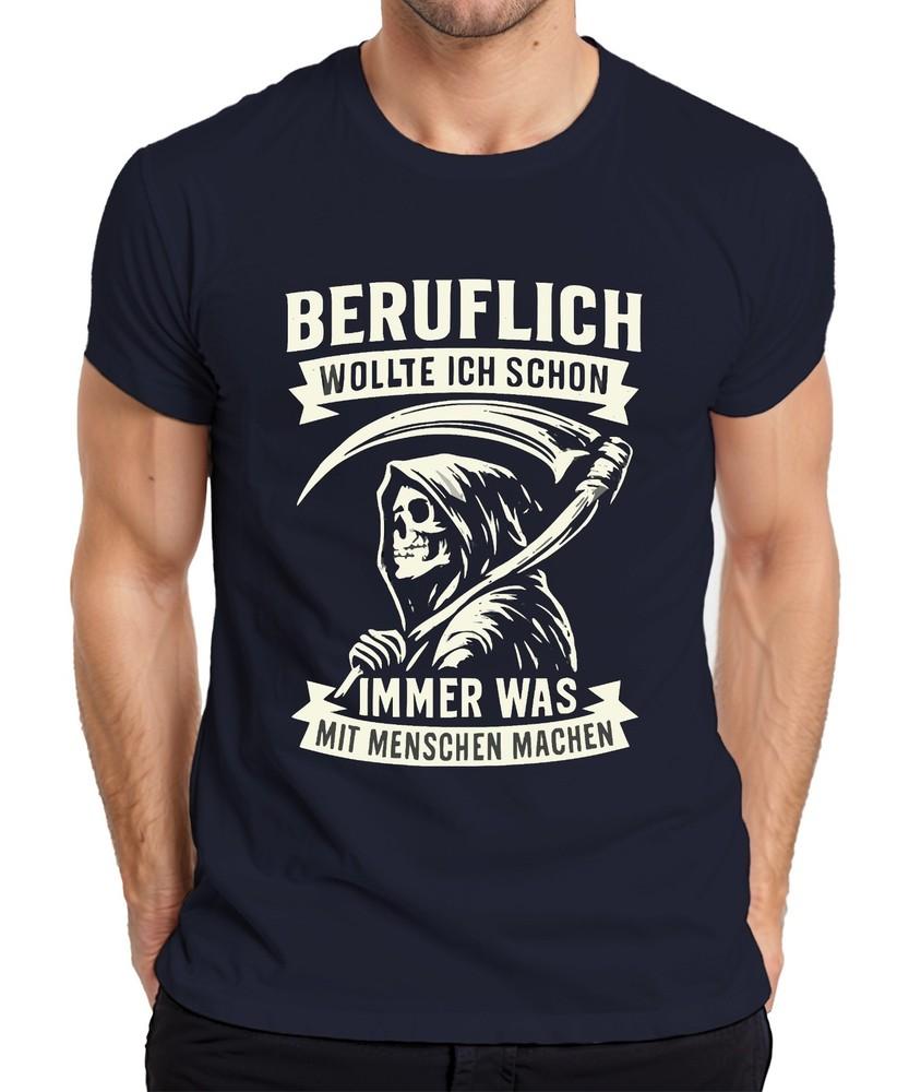 Always Wanted To Do Something With People Grim Reaper Humor Gothic Retr Unisexs Tshirt S