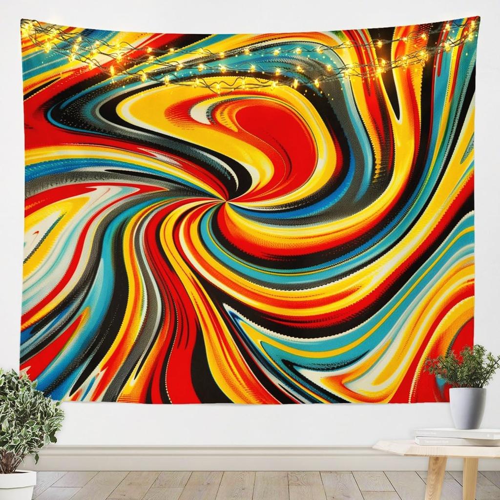 Black White Tapestry Kids Abstract Art Wall Hanging for Boys Girls Teens Stripes Modern Art Wall Blanket Geometric Wall Art Room