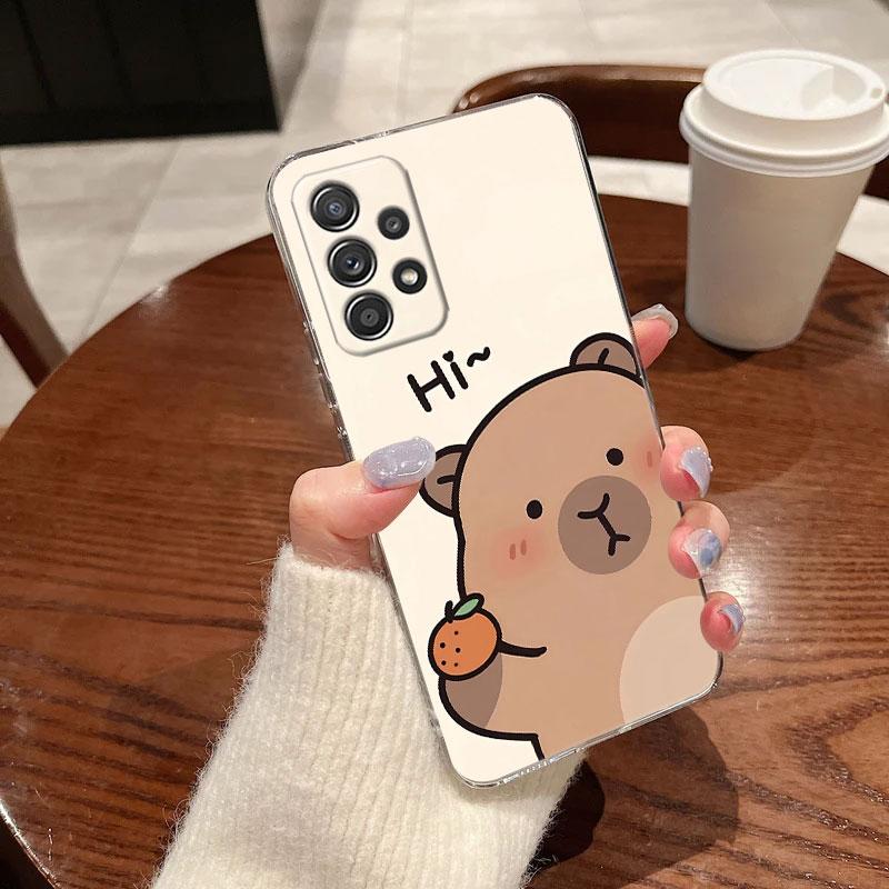 Capybara Cute Clear Soft Phone Case For Samsung Galaxy A56 A57 A37 A55 A54 A36 A35 A26 A25 A16 A17 A07 A52 A34 A73 A53 A21 Cover
