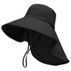 Women's Wide Brim Sun Hat Integrated Head and Neck Protection Foldable UV Protection Outdoor Fishing Hiking Cap