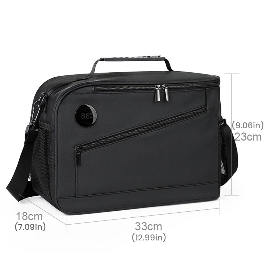 Camping Insulated Lunch Bag with Temperature Display Waterproof Thermal Food Container Shoulder Strap Thickened Lunch Box