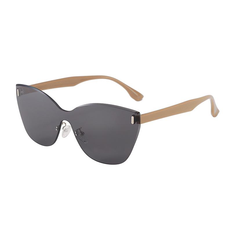 New frameless design sunglasses fashion cat eye sunglasses women's high-end sense large frame sunglasses men's trend