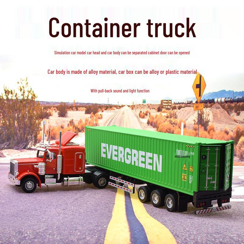 Alloy Semi-Truck Model Toy – American Box Container Truck