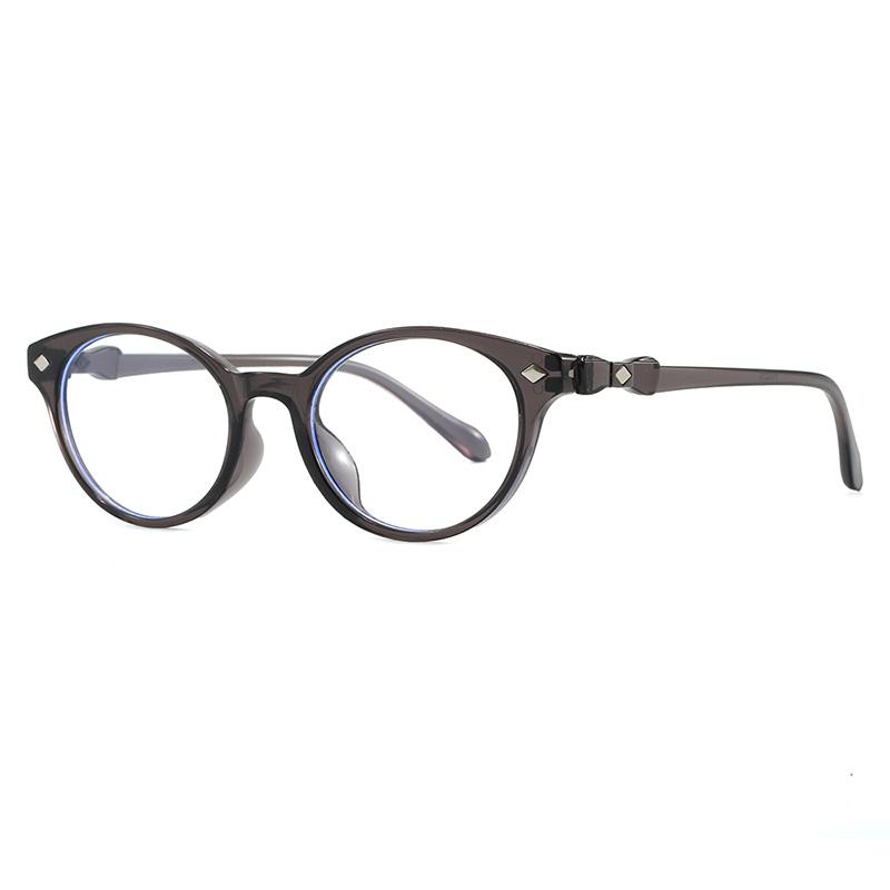 Retro and Minimalist Oval Eyeglass for Men and Women Frame Fashion Trendy Anti Blue Light Glasses Reading Eyewear Transparent Lenses