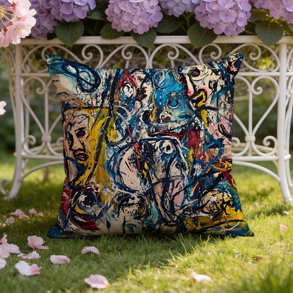 J-Jackson P-Pollock Art Cushion Cover Home & Car Dual-Scene Pillow Cover: Reversible for Premium Comfort