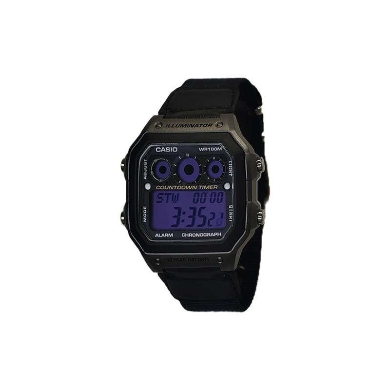 CASIO Customized watch modified series purple mirror silver black resin case fashion trend waterproof AE-1300WH-8A(Watch5-GaiZhuang-YouZiXingChen)
