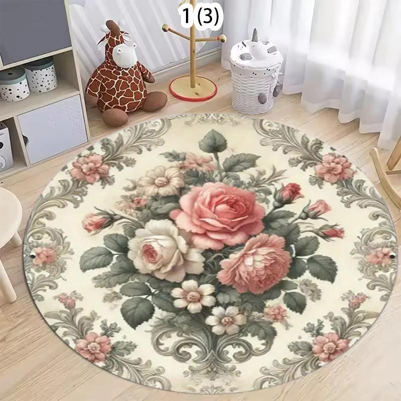 

Round Galaxy Area Rug 3D Starry Sky Print Soft Non-Slip Carpet for Kids Bedroom Living Room Playroom Space Themed Home Decor 80cm