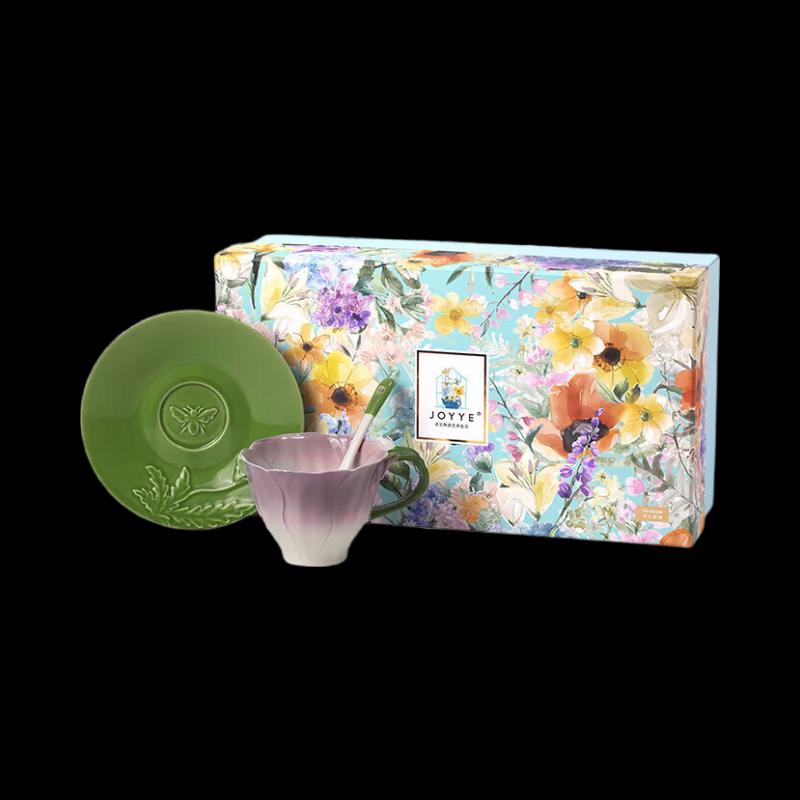 JOYYE Underglaze Ceramic Cup & Saucer Gift Set