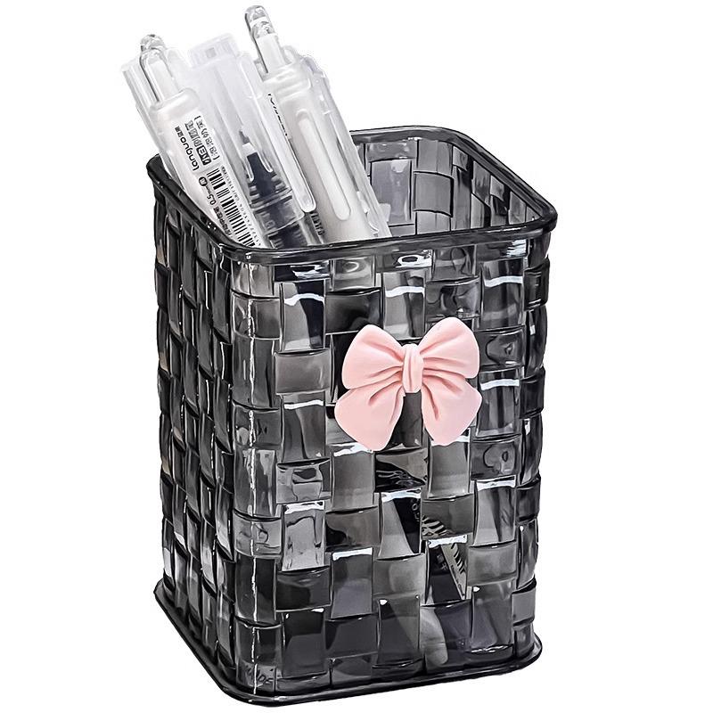 Transparent Desktop Pen Holder and Stationery Organizer for Home or Office Use